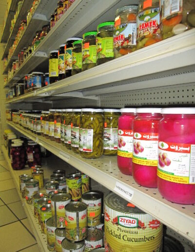 Mediterranean Bakery and Sandwich Atlanta - Store interior - Olives and canned goods